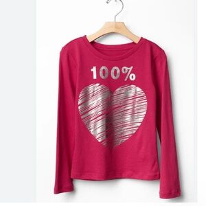 Gap Kids Girls Love Graphic Long Sleeve Tee 6-7
